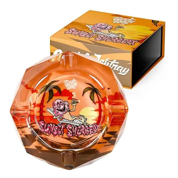 Crystal Ashtray with Giftbox - Sunset Sherbet