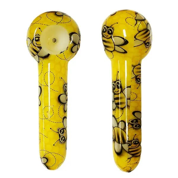 Glass Pipe - Yellow Bee (13 cm)