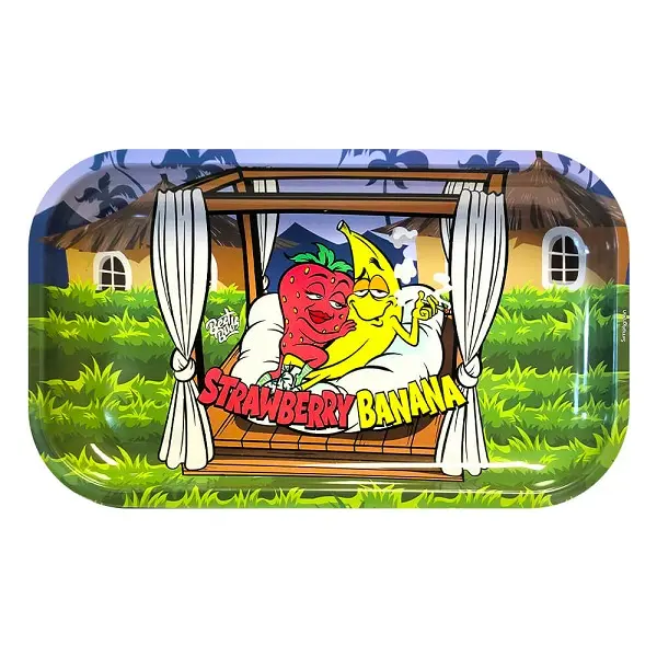 Strawberry Banana Metal Rolling Tray - Long