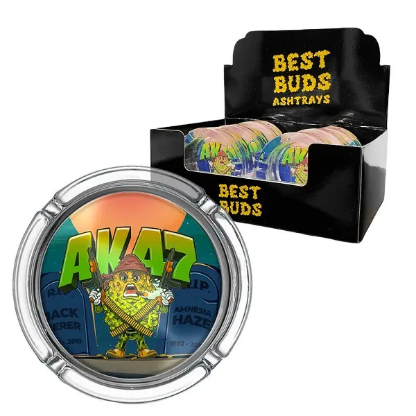 Large Glass Ashtrays - AK47 (Display 6x)