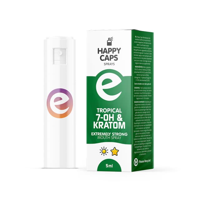 7-OH & Kratom Mouth Spray (5ml) – Tropical Flavor (Display 9x)